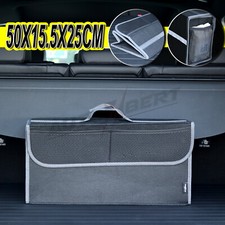 Car Boot Organiser Large Carpet Storage Bag W/ Extra Net Pockets Travel Hook Box