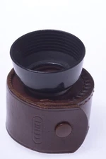 ✅ CENEI 28MM GENUINE LENS HOOD SUN SHADE PUSH ON PLASTIC W/ LEATHER CASE  91-1