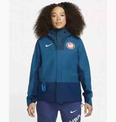 Nike Womens M USA Olympic ACG Gore-Tex Chain of Craters Blue Jacket DD8852-492