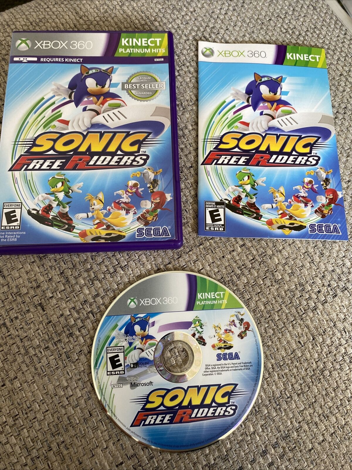 Sonic Free Riders — Complete! Fast Shipping! (Xbox 360, 2010) Kinect  10086680492