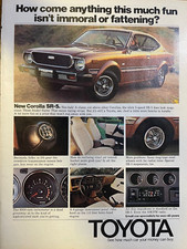1975 Vintage Magazine Advertisement Toyota Corolla SR-5
