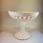 Vintage Shell Pink Windsor Compote Jeannette Glass Pink Milk