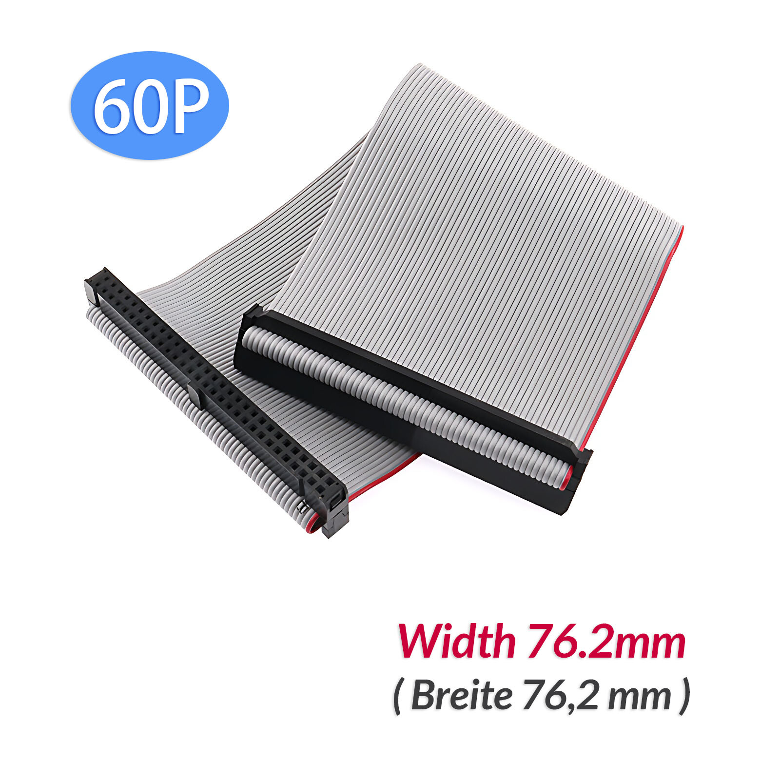 IDC 6-64 Pin Flat Ribbon Cable Female Connector, 2.54MM Pitch Length ...