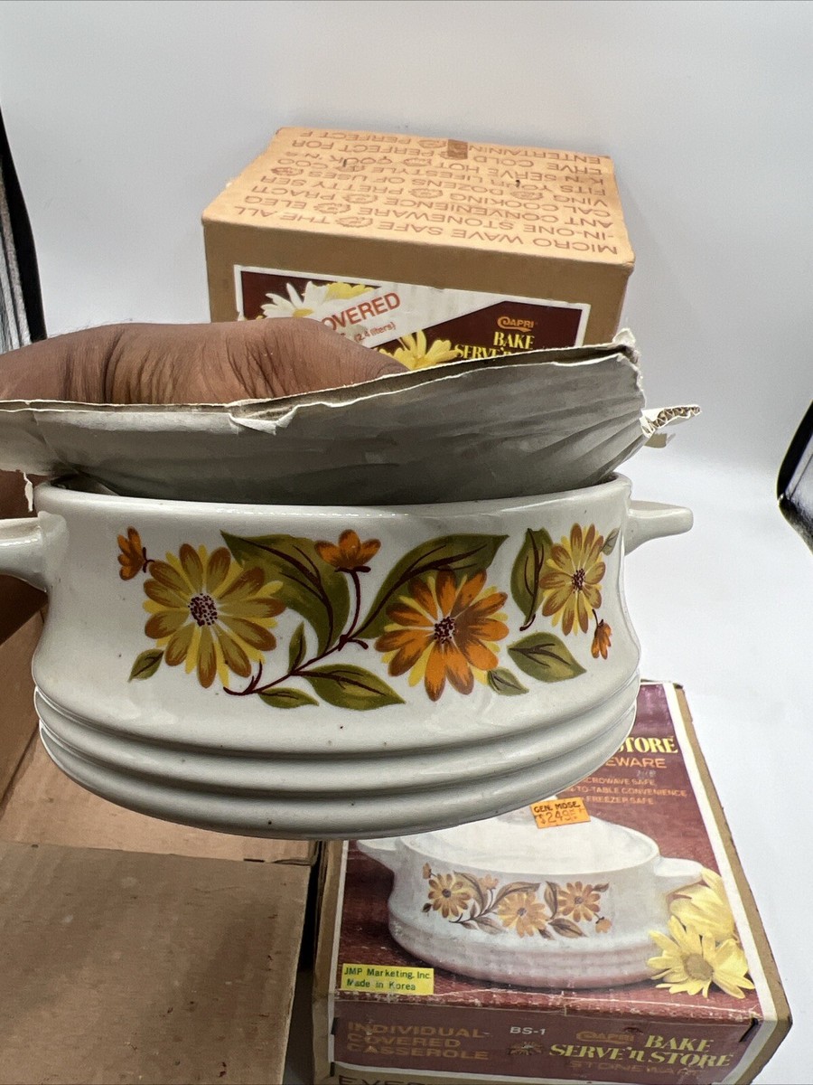 ヤナカーン　Dessert Capote Vintage Capri Bake Serve N Store Stoneware Set Of 3 JMP
