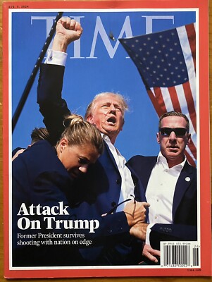 Time Magazine 2024 Donald Trump Fist Pump Attack Shot NO MAILING LABEL Collector