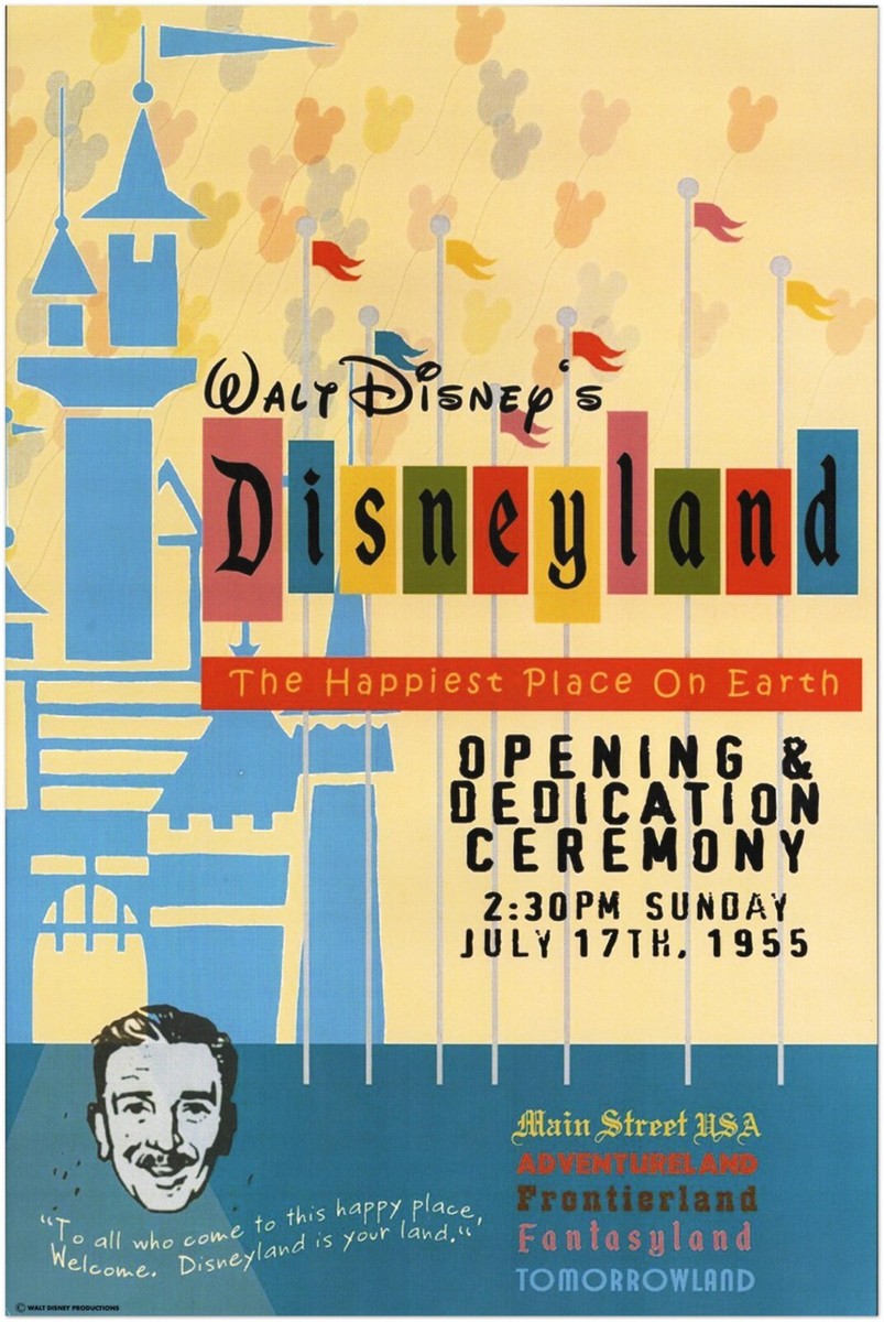 Disney Attraction Poster - Opening Ceremony - Disneyland Vintage