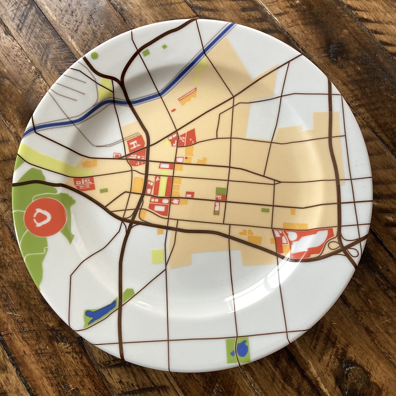 notNeutral Plate Map of Los Angeles 2006 12” Diameter Modern Graphic Art Serving