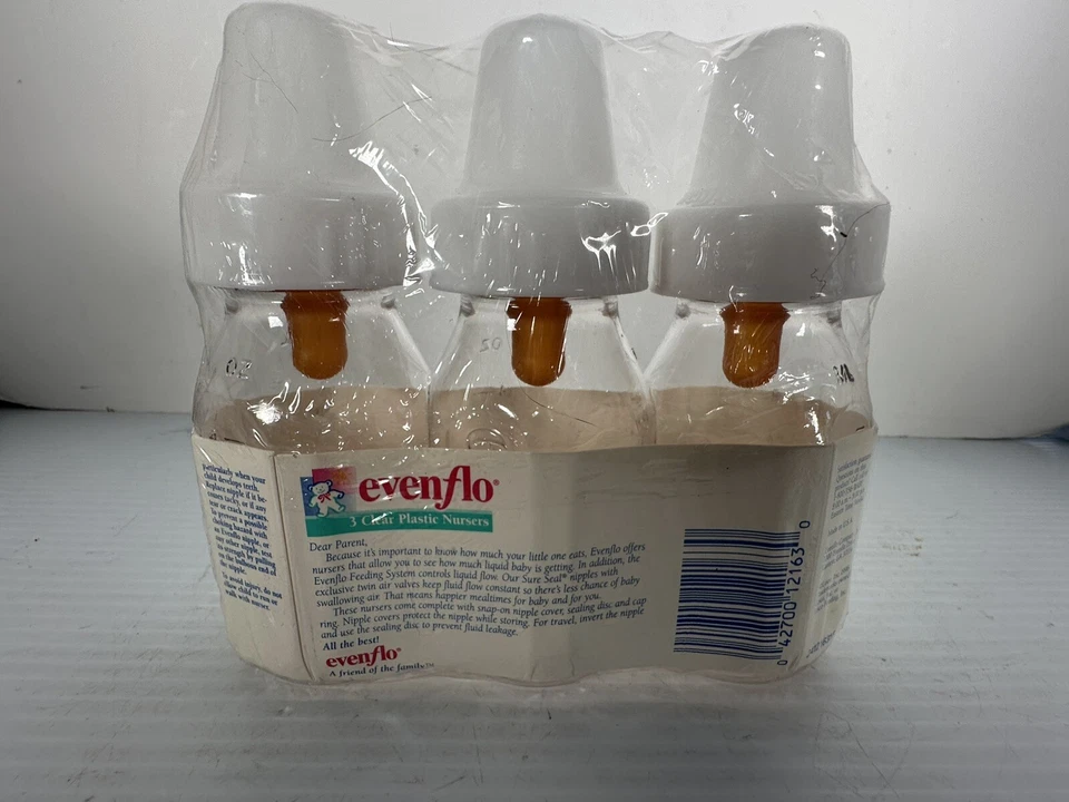 Evenflo 3 enfermeras de plástico transparente, cada una biberón de 4 oz (120 ml) 1996 Foto 2 de 4