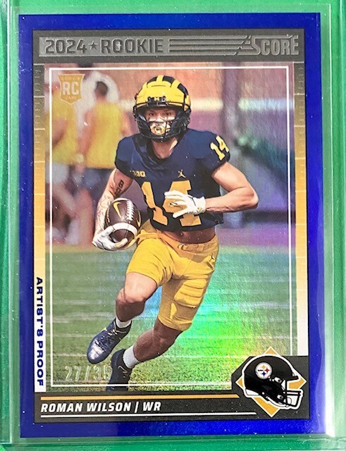 2024 PANINI SCORE FOOTBALL ARTIST PROOF ROMAN WILSON RC #27/35 - STEELERS - #360