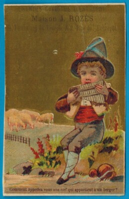 Chromo riddle-humour-A shepherd-sheep-Grande cellar.Rozès-R.191