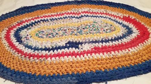 Handmade Vintage Rag Rug Colorful Oval Floor Covering Shabby Chic ...