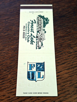 Vintage Matchbook: Forest Lake Country Club, Bloomfield Hills, MI