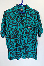 Dickies Men's Shirt L Short Sleeve Button Down Print All Over Colorful Casual