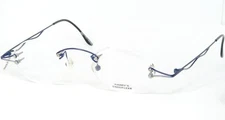 Vintage HARRY'S ENDOFLEX 052 43 BLUE EYEGLASSES GLASSES RIMLESS 44-20-140mm