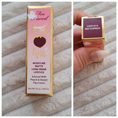 Too Faced Peach Kiss Moisture Matte Lipstick Lippenstift Love Is a Beattlefield