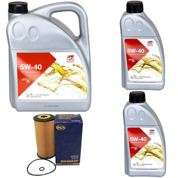 MotoröL Set MotoröL Febi SAE 5W-40 7 Liter + ÖLfilter FüR Hyundai KIA Sorento-image