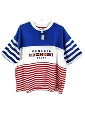 Venezia Sport Womens Shirt Size 22/24 short sleeve pullover Embroidered Split 
