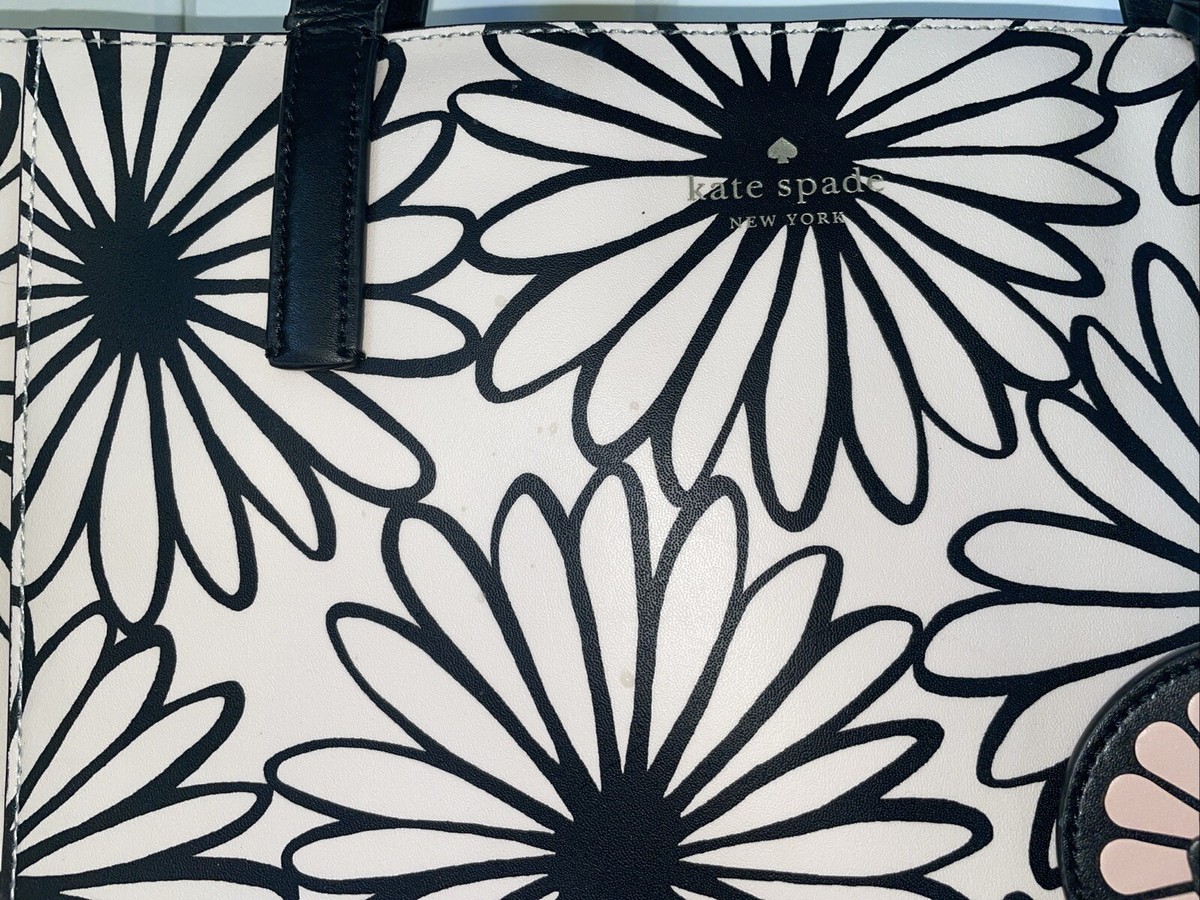 ✨希少品✨kate spade デイジー 花柄 バケットバッグ ハンドバッグ　黒 Kate Spade New York Rosa Daisy Tote Black White Designer | eBay