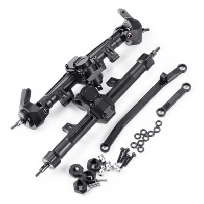 RCBATER Alu +4mm Extended Front & Rear Axles Kit for RC 1/24 Axial SCX24 Crawler