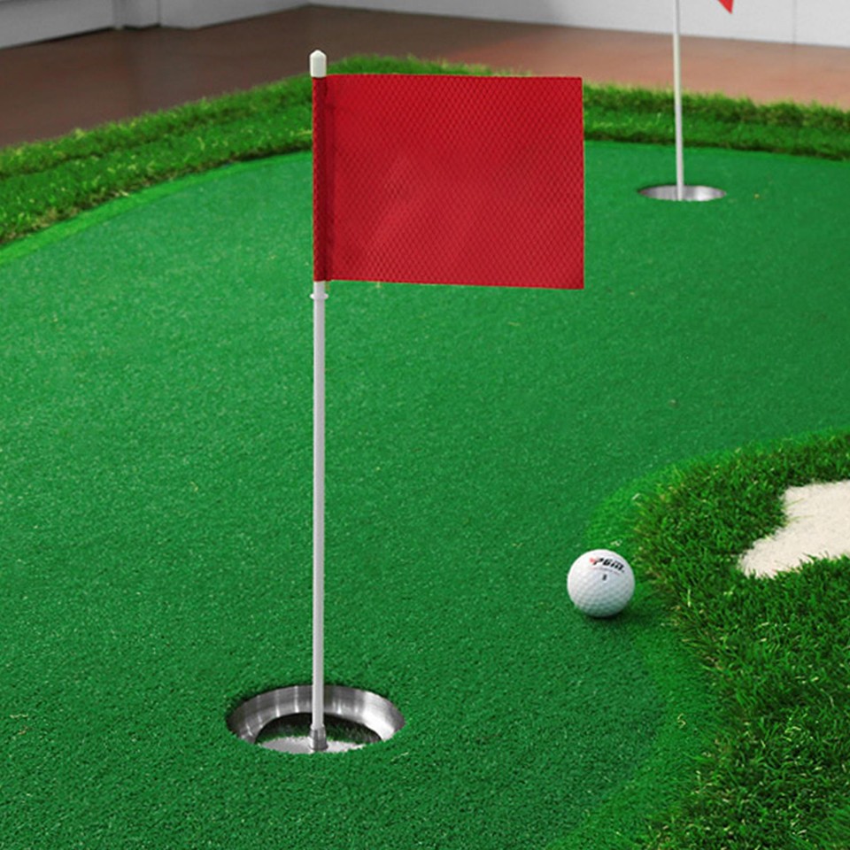 1xStainless Steel Golf Hole Cup Flag Outdoor Golf Trainer Ball Hole