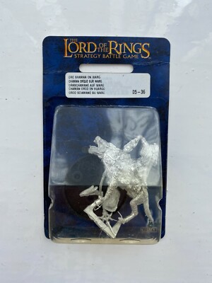 Warhammer Herr der Ringe Ork Schamane auf Warg Strategie Battle Game Workshop