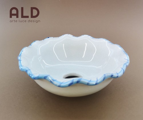 Ricambio lampadario lampada lume applique piatto in ceramica decorata boccia e14 - Foto 6 di 6