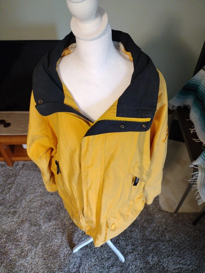 Chaqueta De Colección Nautica Para Mujer Grande Amarilla Forrada Bolsillo Empacable Capucha De HONGKONG Foto 4 de 4