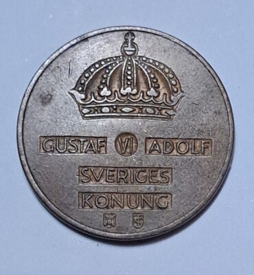 1960 Sweden 5 Ore Gustaf VI Incused Crown 8g 27mm Coin | eBay
