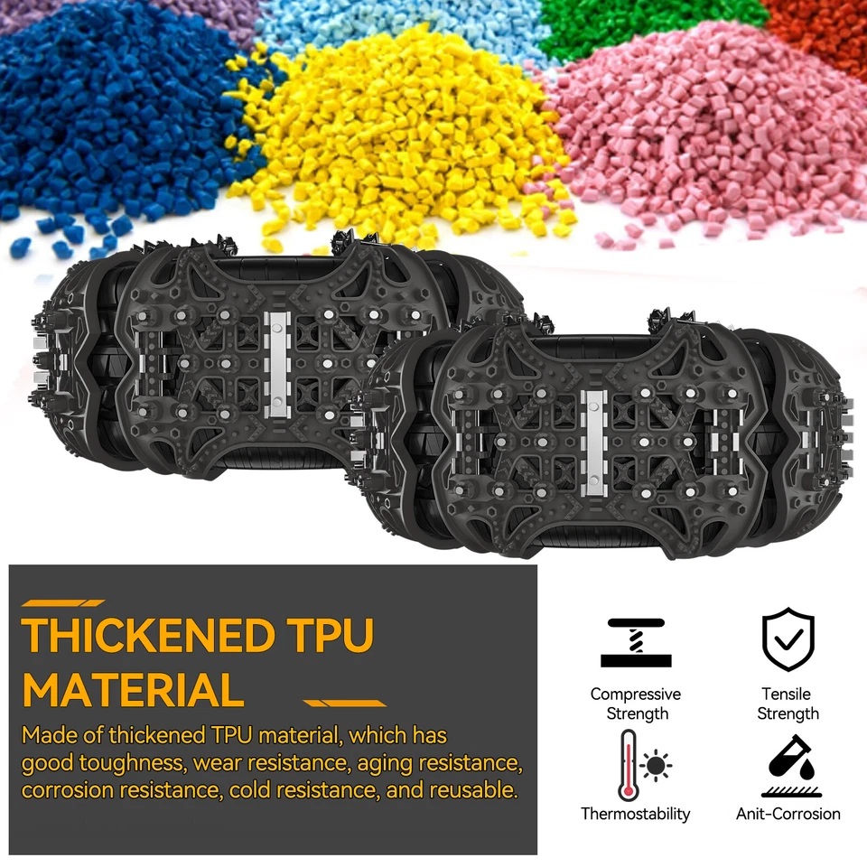Cadenas antideslizantes de nieve para neumáticos de rueda para coche camión SUV emergencia invierno universal Foto 3 de 4