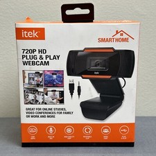 itek Smart Home 720P HD Plug  Play Webcam w/ Built-in Mic, Includes Cables NEW