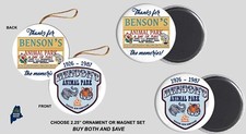 BENSONS WILD ANIMAL FARM Ornament / Magnets - Defunct Amusement Park Hudson NH