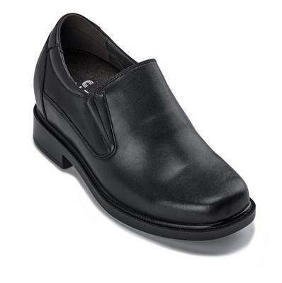 CALDEN K31714 - 3.6 Inches Elevator Height Increase Black Slip On Wide Loafers