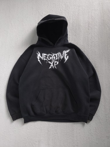 Negative XP Scott Pilgrim Punk Rock Band Black Hoodie Sweatshirt L