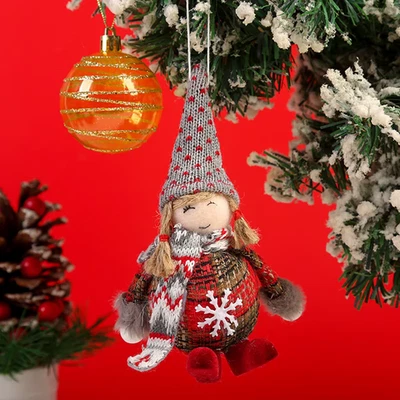 Décoration De Sapin De Noël Santa Bonhomme De Neige Cerf En Tissu Suspendu - Photo 1/4
