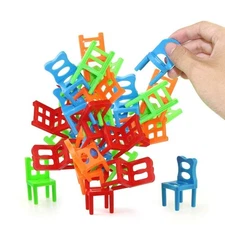 Jenilily Stacking Chairs Game Family Board Balancing Toys Games for Kids (18 ...