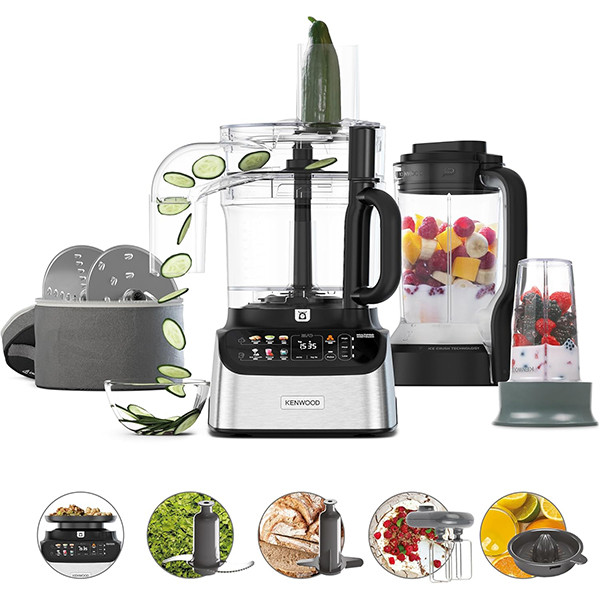 Procesador de alimentos multifuncin Kenwood FDM73.850SS con 13 accesorios y bs