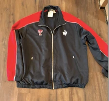 NWT Men 2XL Patrick Mahomes Black Texas Tech Red Raiders Track Jacket XXL Adidas