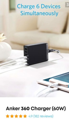 Anker A2123 6-Port USB Charger , Series 3, Brand New, Sealed Box - Picture 3 of 7