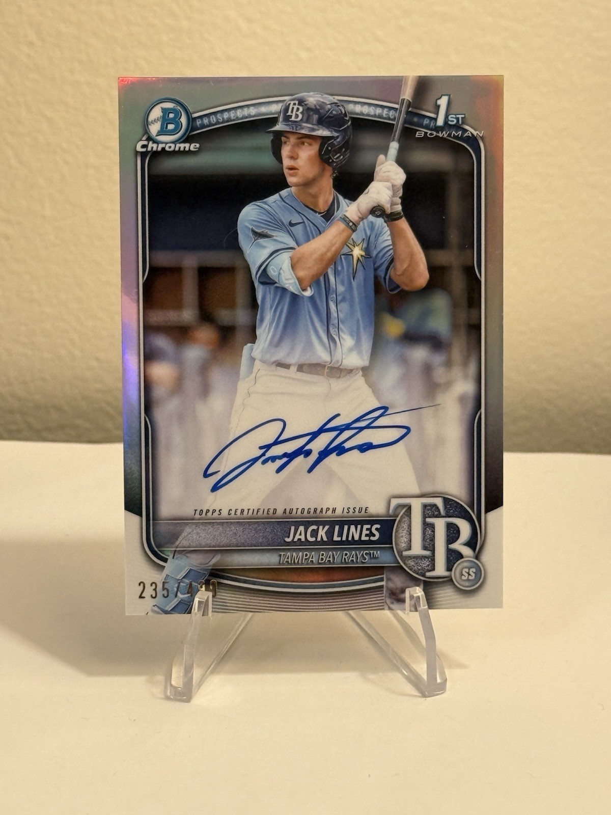 JACK LINES 2025 Bowman Chrome 1st Refractor Auto /499 #CPA-JLI TAMPA BAY RAYS