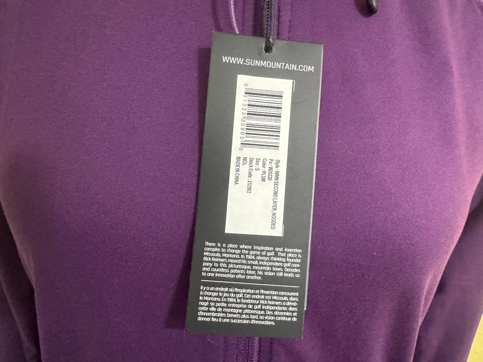 Women’s Sun Mountain Second Layer Hooded Jacket Sz S Plum - Image 4 of 4
