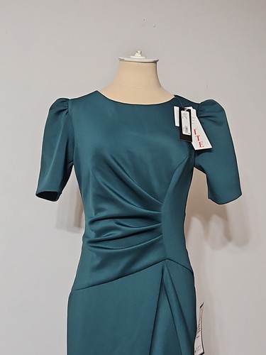 Xscape Petite grün Scuba Rüschen Puffärmel Abendkleid Kleid 8P - Bild 4 von 8
