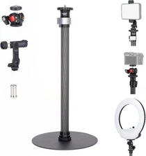 Koolehaoda Tripod Stand Extendable Monopod Carbon Fiber Pole with Round Base