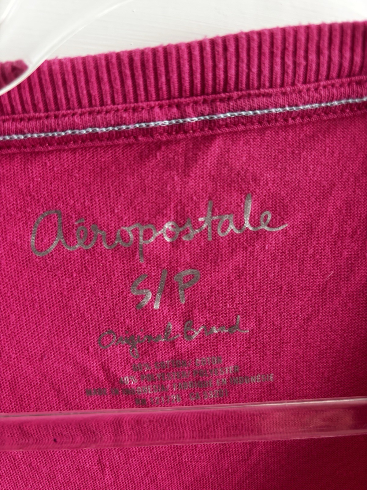 Aeropostale NYC 87 Hot Pink Long Sleeve Top Size Small 0236