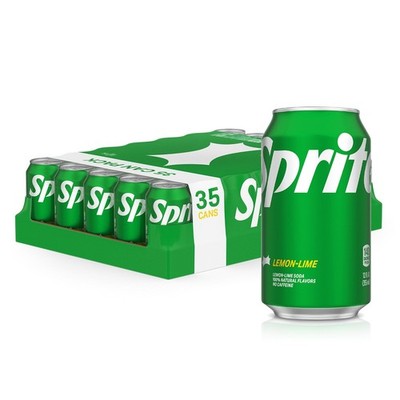 Sprite Lemon Lime Soda Soft Drinks, 12 fl oz Cans, 35 Pack   | Refreshing Crisp