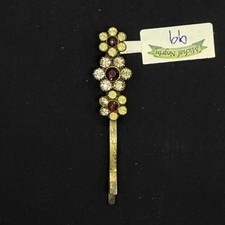 Hair clip pin Michal Negrin Crystals Flowers Made in Israel