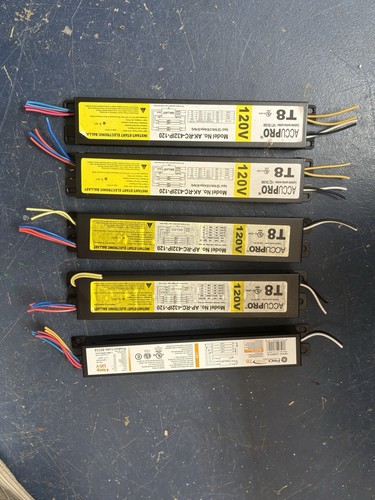 Lot 5 T8 4-Lamp Ballasts 120V AccuPro AP-RC-432IP-120 GE432-120-8 Tested