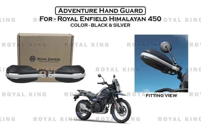Véritable Royal Enfield "Adventure Hand Guard" argent et noir pour... - Photo 1/4