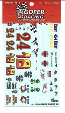 GOFER Racing , #s & Art Stuff #5, Decals For Model Cars in 1/24, 1/25 11056 ST