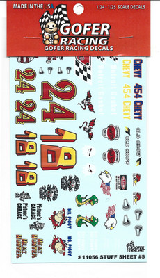 GOFER Racing , #s & Art Stuff #5, Decals For Model Cars in 1/24, 1/25 ...