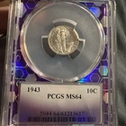 1943 10C Silver Mercury Dime ~ PCGS MS64 Purple Holographic Core